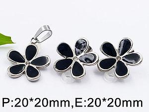 41115 Conj Flor Negro