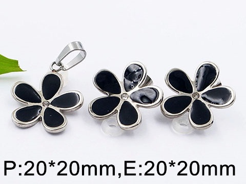 41115 Conj Flor Negro